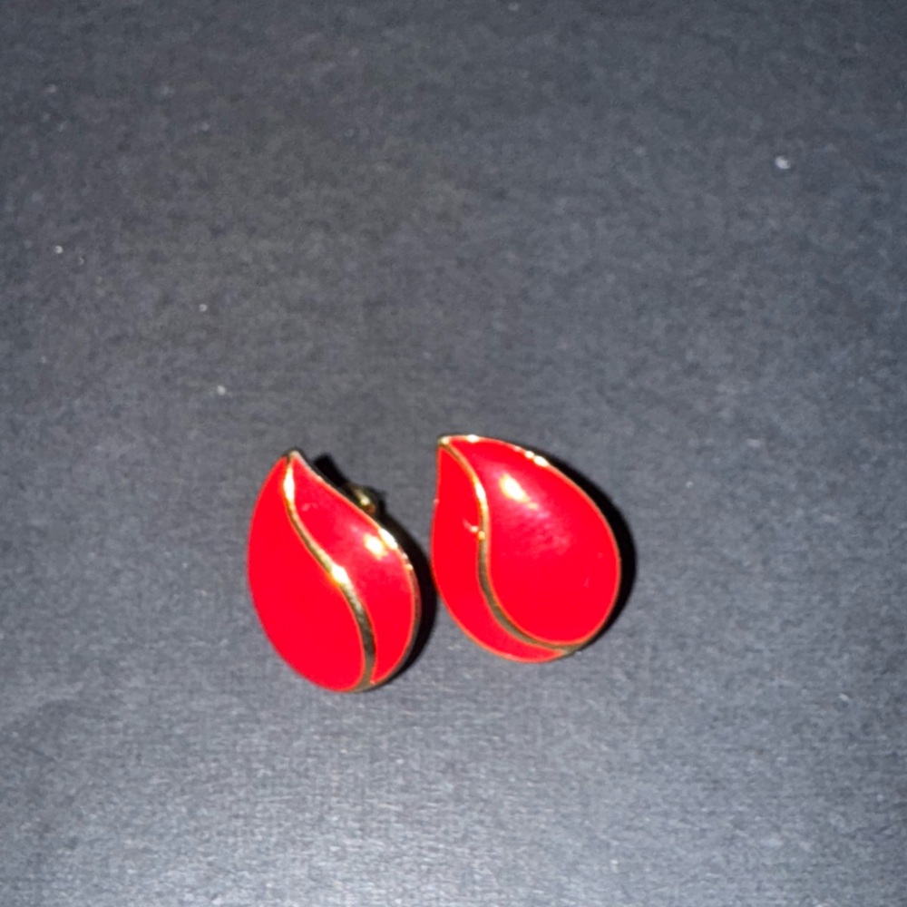 Chic Red Teardrop Earrings